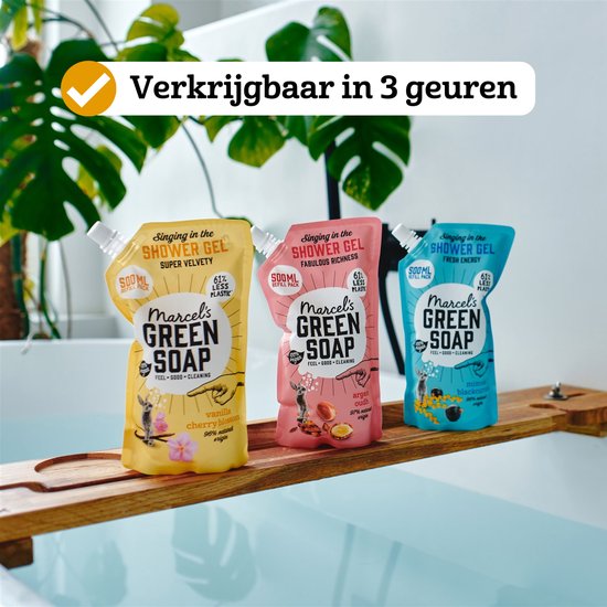 Marcel's Green Soap Duschgel-Nachfüllpackung – Vanille & Kirschblüte – 6 x 500 ml