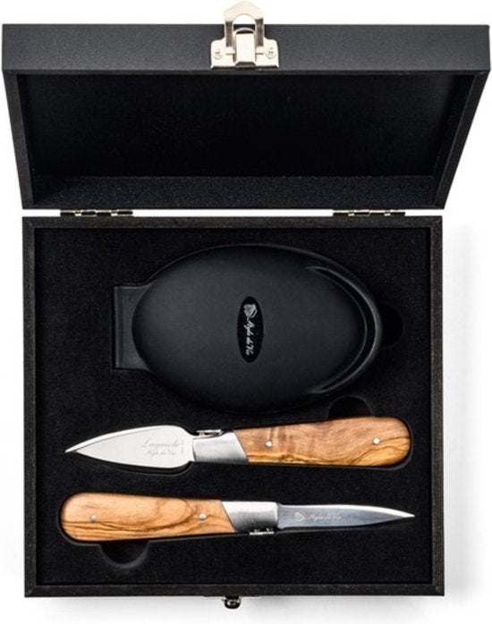 Laguiole Style de Vie - Luxury Line - Austernmesser-Geschenkset 2-teilig - Olivenholz