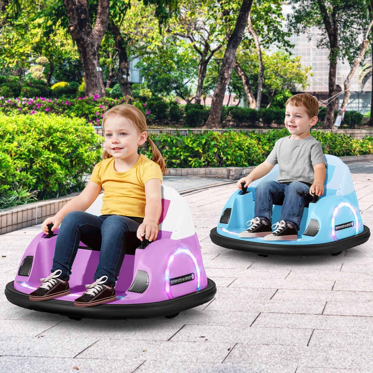 Coast Elektrisches Autoscooter-Auto für Kleinkinder – um 360° drehbar – mit Fernbedienung – rosa
