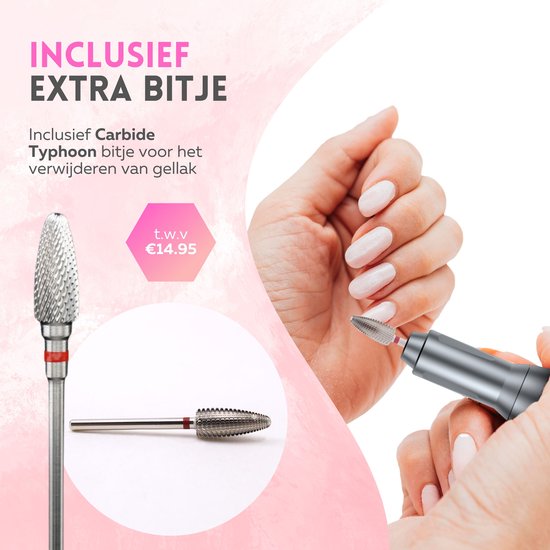 Beeperfect® Elektrische Nagelfeile Pocket Edition - Maniküre- und Pediküre-Set - 6000MaH Akku - Inklusive 26 Bits, 60 Schleifrollen und 5 Zubehörteile