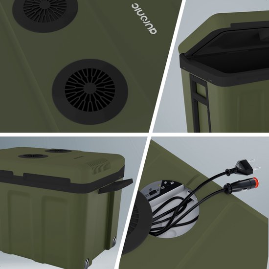 Auronic Coolbox Electric 12V und 230V - 40L - Auto - Camping Kühlschrank - Kühlung und Heizung - Frigobox - Grün