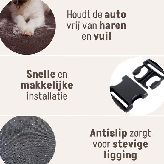 By Cee Cee Autositz Hund Deluxe - Hundekorb Auto mit Sicherheitsgurt - Autokorb Hund - Hundesitz - Autositz - Beige - 120x60 - Größe L