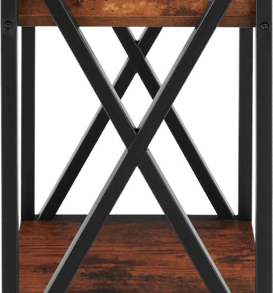 tectake - Beistelltisch Dayton - industriell - dunkelbraun - 35 x 35 x 70,5 cm - 404451