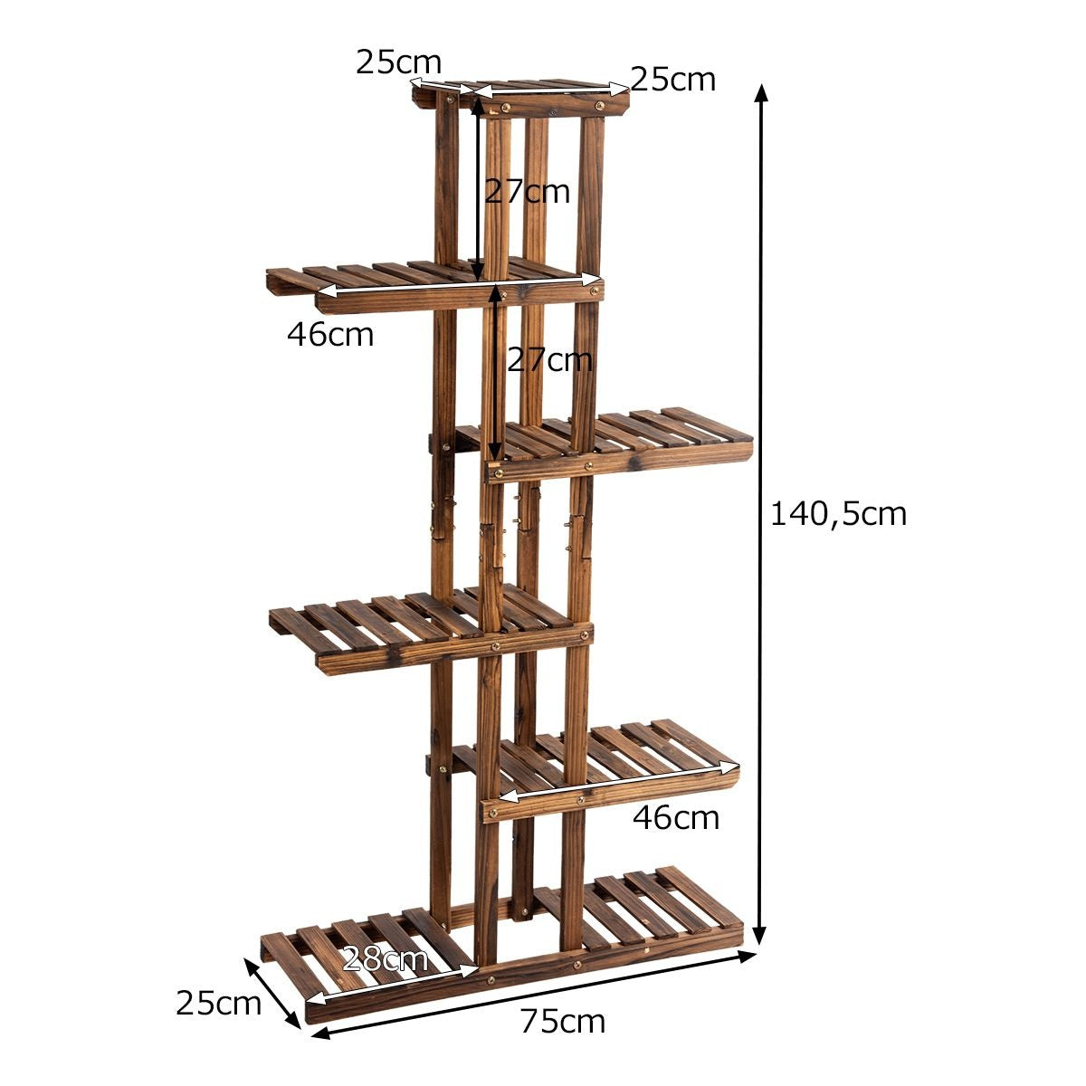 Küste Pflanze Treppe Holz Natur 75x25x140cm