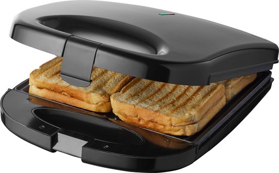 Tomado TGS4000B - XXL-Sandwicheisen - 4 getoastete Sandwiches - Toaster - Panini-Grill - PFAS frei - 1200W - Schwarz
