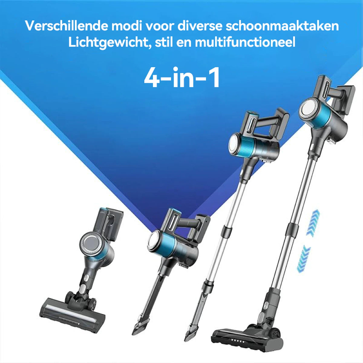 Ochama 4-in-1-Akku-Staubsauger – Stab- und Handstaubsauger – 18 kPa Saugleistung – 40 Minuten Laufzeit – LED-Anzeige