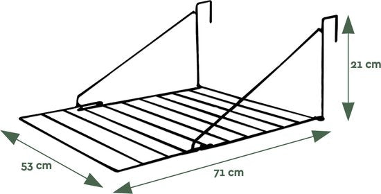 BRASQ Wäscheständer hängend schwarz - 5 Meter - Wäscheständer für Tür und Balkon - Faltbarer Wäscheständer - Wandtrockengestell - Hängendes Trockengestell - 53x71x27 cm