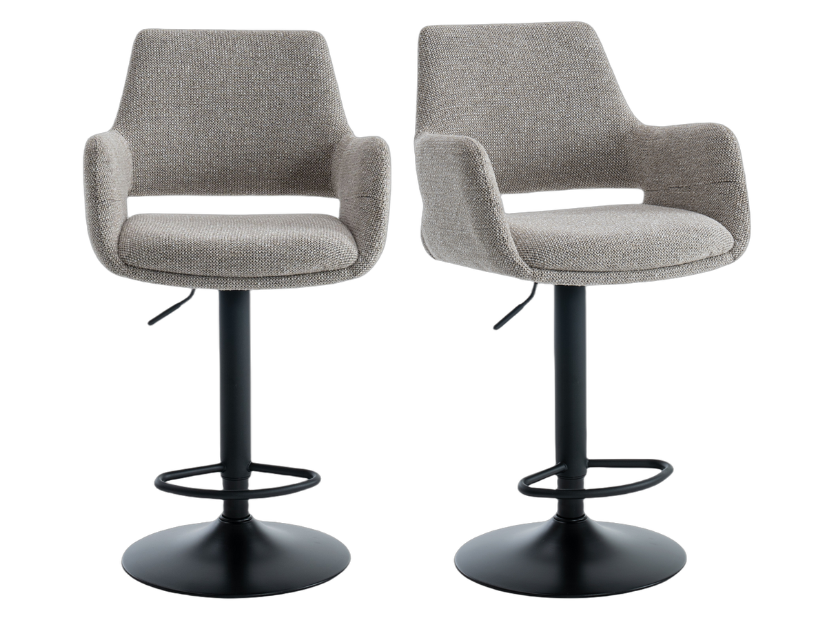 Criks Design Monza Barhocker – 2er-Set – Höhenverstellbar und drehbar – Taupe