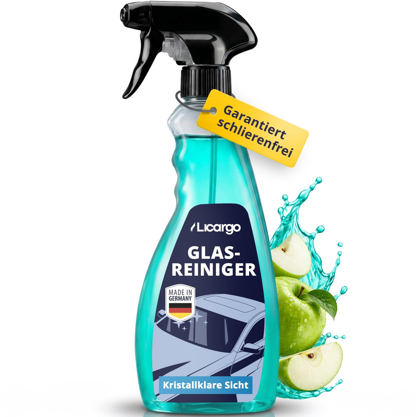 Licargo Autoglasreiniger 750 ml – Scheibenreiniger für innen und außen – streifenfrei – Hergestellt in Deutschland