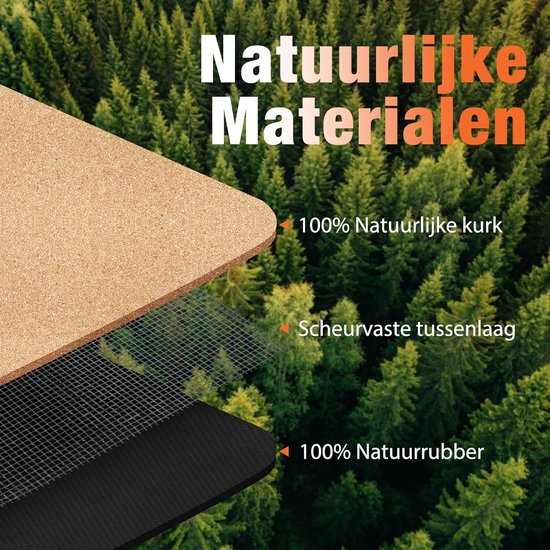 DH FitLife Yogamatte aus Kork – Mandala Harmony – 183 x 61 cm – 6 mm – Mit Tragegurt