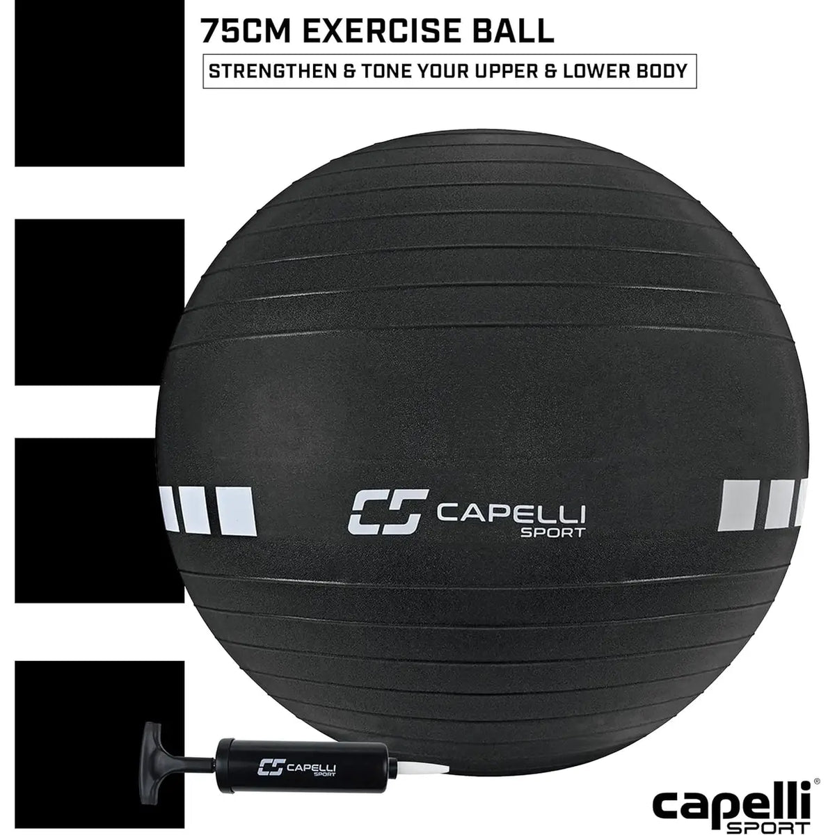 Capelli Sport Fitnessball 75 cm – Pannensicher & rutschfest – Bis zu 150 kg – Für Yoga & Core-Training