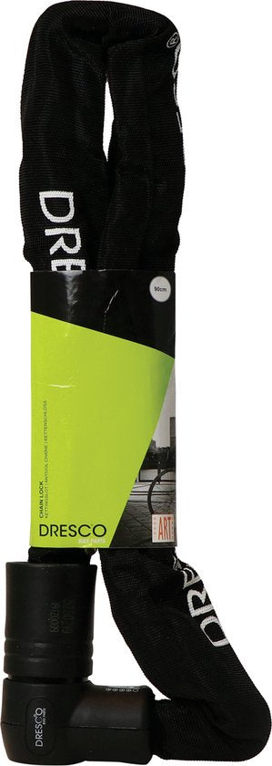 Dresco Kettenschloss ART 4 – ART 4 versicherungsgeprüft – Roller-Schloss – Motorrad-Schloss – Fahrrad-Schloss – 90 cm lang – 10,5 mm Durchmesser – Schwarz