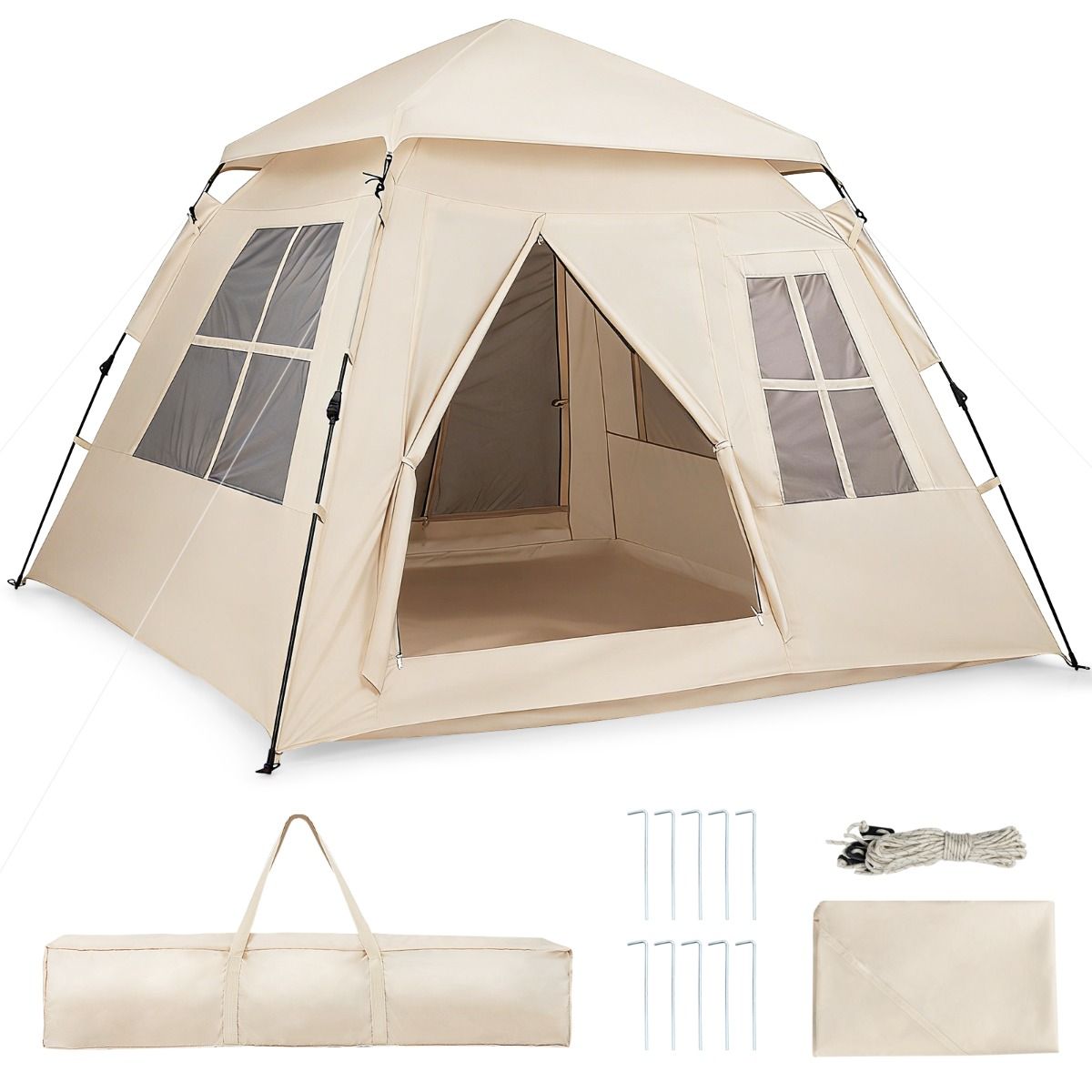 Coast Pop-up-Familienzelt – schnell aufgebaut – 4 Personen – beige