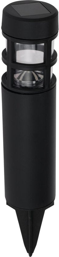 Pro Garden Solar-Gartenlampen / Steckstrahler – 3 Stück – warmweißes Licht – 7 x 28 cm – Gartenbeleuchtung – Gartenlampen – schwarz – Kunststoff