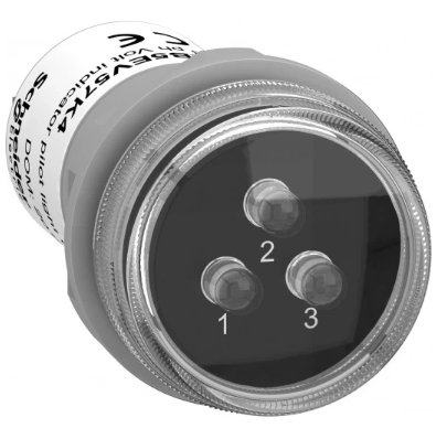 Schneider Electric Harmony XB5EV57K4 Signalleuchte - 3-farbige LED (rot/gelb/grün) - Ø31 mm - Chrom/Kunststoff - IP67 - AC