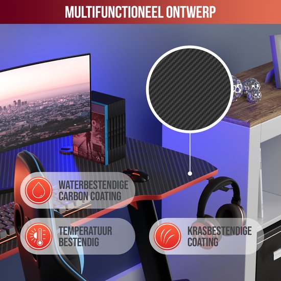 Avalo - Gaming Desk - 100x60x75 CM - Spieltisch - Tisch - Schwarz