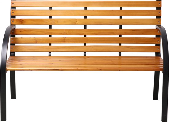 AXI Otis Gartenbank aus Holz mit mattschwarzem Stahlgestell – Zedernholz – 122 x 60 x 83 cm – Zweisitzer-Gartenbank
