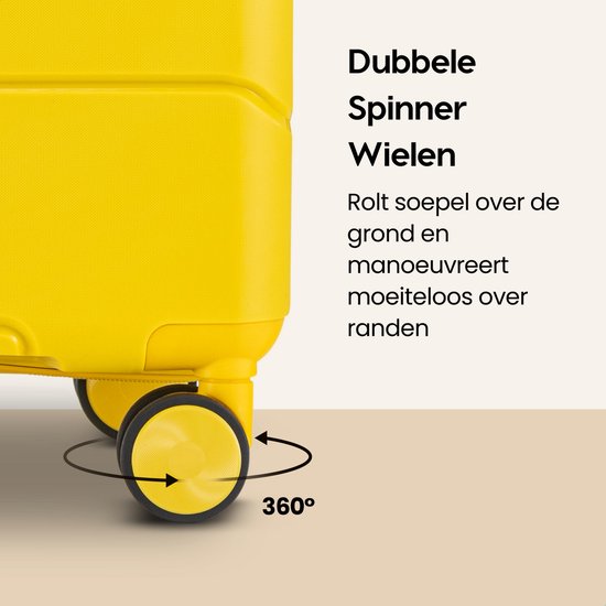 SKYCASES Urban Adventurer - Mittlerer Reisekoffer - Zahlenschloss - 44x27x66cm - 78L - Reisekoffer mit Kofferschloss - Spinner-Räder - Gelb
