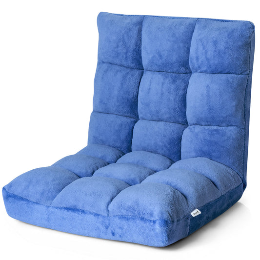 Coast Bodensessel Verstellbarer Bodensessel mit Rückenlehne Pflugkissen 105 x 56 x 15 cm blau