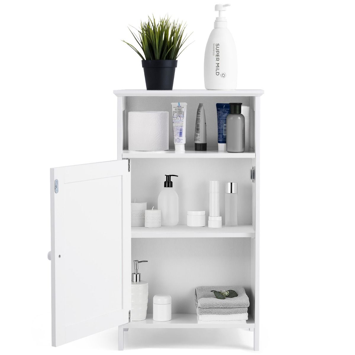 Coast Badezimmerschrank mit Tür - 3 Etagen - 40 x 30 x 70 cm - Weiß