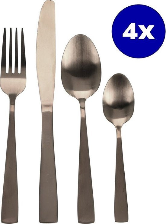 Excellent Houseware Besteckset - 16 Teile - Gold matt