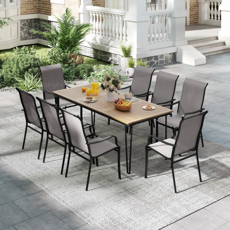 Coast Gartenstühle – 2er-Set – Hohe Rückenlehne – Kopfstütze – 150 kg – Grau