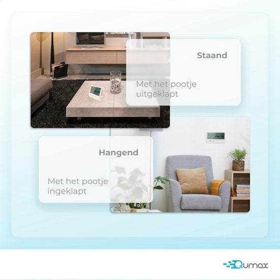 Qumax Digital Hygrometer - Raumthermometer - Luftfeuchtigkeitsmesser mit Halbjahresbatterie - Weiß