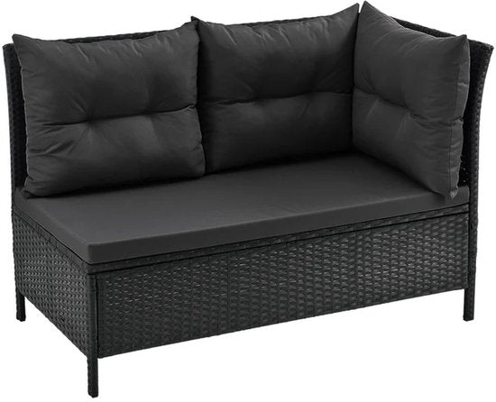 Lounge-Set Manacor - Polyrotan - schwarz/grau