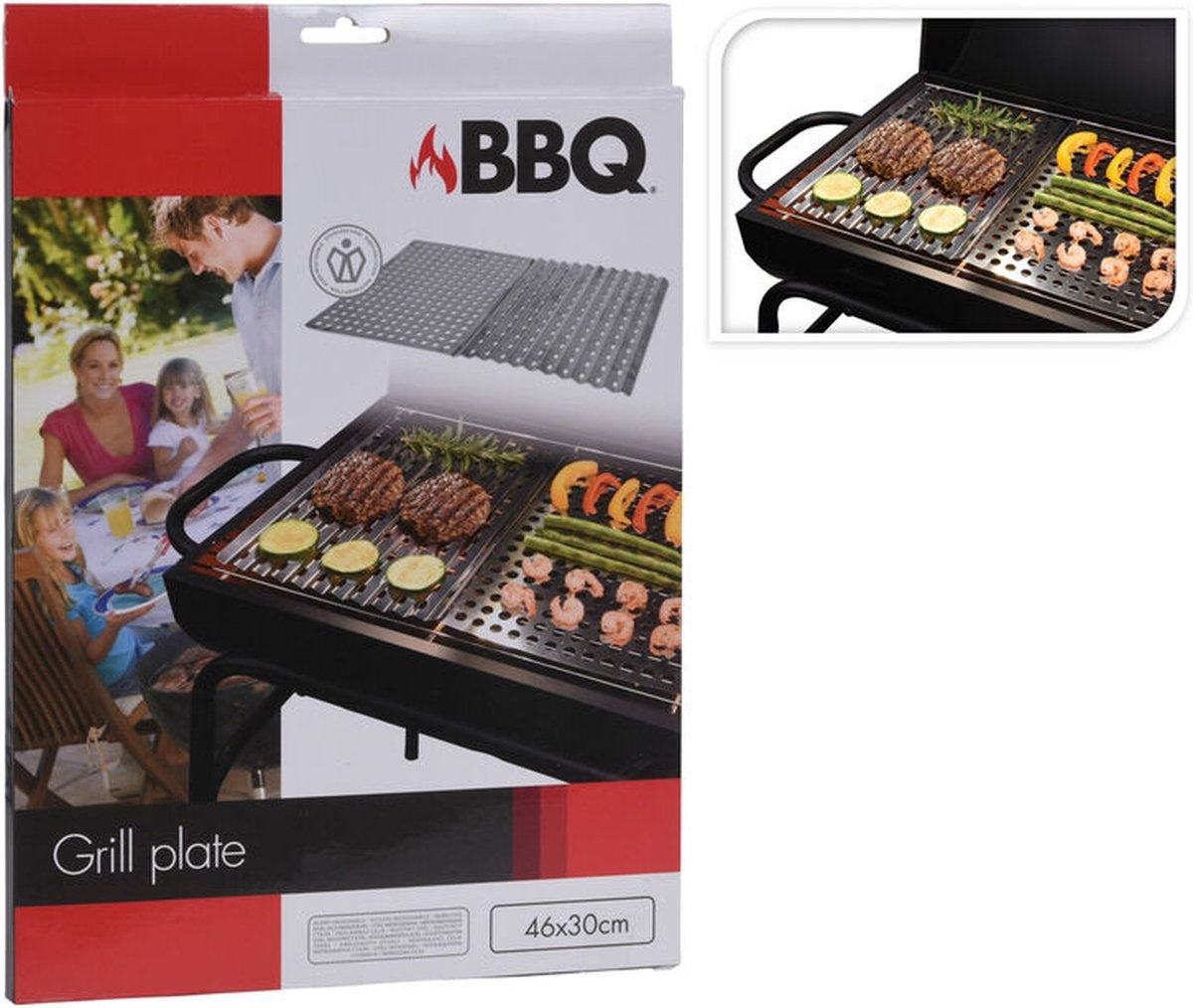 BBQ Barbecue Edelstahl Grillplatten - 2 Stück