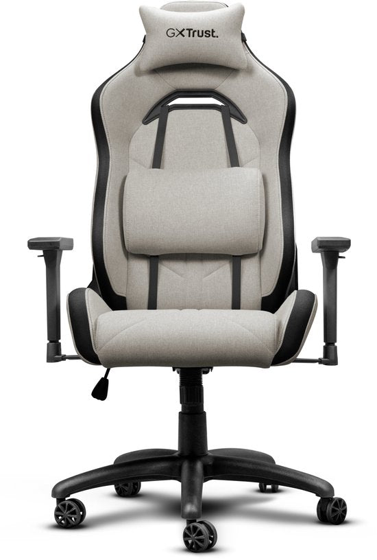 Trust GXT 723 Ruya Gaming-Stuhl – Bequemer Stoffbezug – Beige