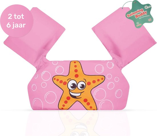 Qwali Puddle Jumper Star - Bequeme Schwimmweste für Kinder von 2-6 Jahren - Pink