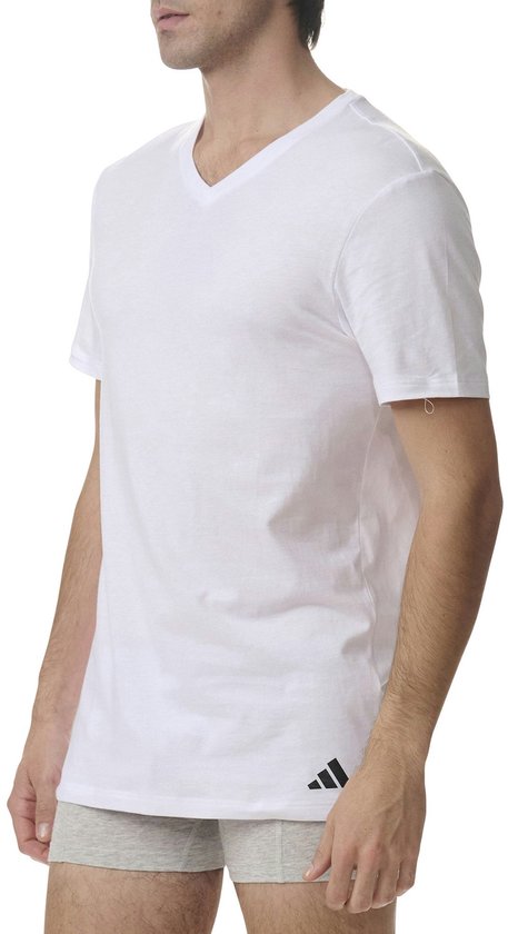 Adidas Sportswear – Active Core Cotton – T-Shirts mit V-Ausschnitt – Herren-Unterhemd – Weiß - Größe XL