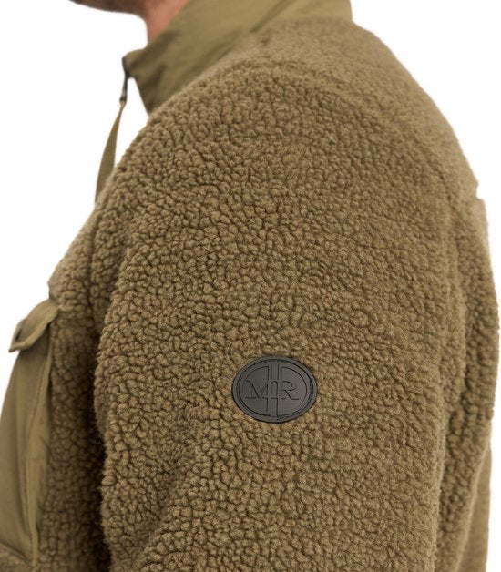 Mario Russo Teddy Jacket Stockholm - Jacke Männer - Wintermantel Männer - Strickjacke Männer - Army Green - M