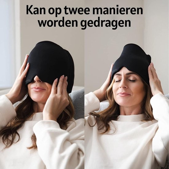 Migräne-Mütze - Anti-Migräne-Maske - Kopfschmerz-Maske - 600 Gramm Heiß/Kalt-Packung