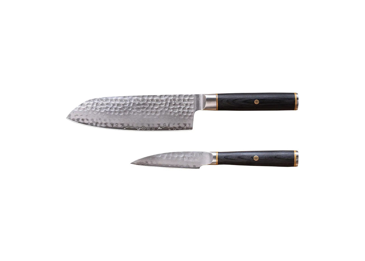 KOTAI Starter-Messerset, 2-teilig – San-Mai AUS-10-Stahl – Schwarzes Pakkaholz