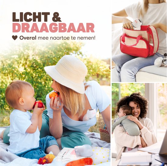 Vulpes Goods® BabyCare - Freihändige Milchpumpe - Elektrische kabellose Milchpumpe - Elektrische Doppelpumpe - Tragbar - 2 Stück