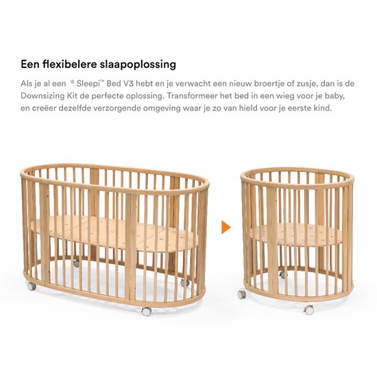 Stokke Sleepi V3 Downsizing-Set, Natural – Verwandeln Sie das Sleepi-Bett V3 wieder in ein Sleepi Mini