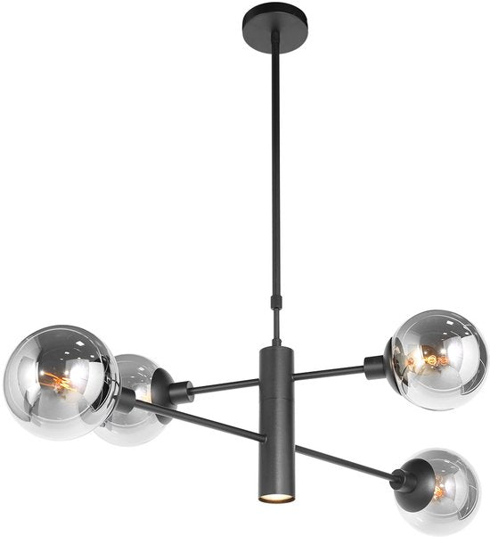 Steinhauer - Pendelleuchte - Constellation - schwarz - Metall - Ø 90cm - E14 - 3804ZW