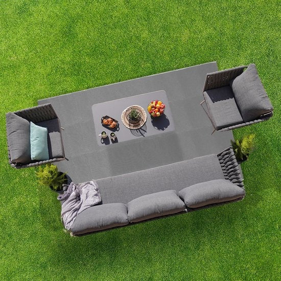 LifeGoods Outdoor-Teppich - 152x230CM - Gartenteppich - Inkl. Tragetasche - Grau