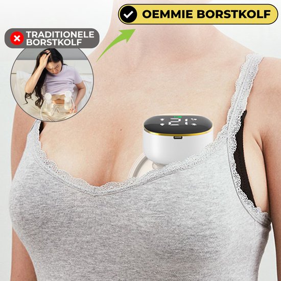 Oemmie Elektrische Milchpumpe – Freihand-Milchpumpe – Kabellose Milchpumpe – Tragbar – Doppel-Milchpumpe – BPA-frei – Wiederaufladbarer Akku –