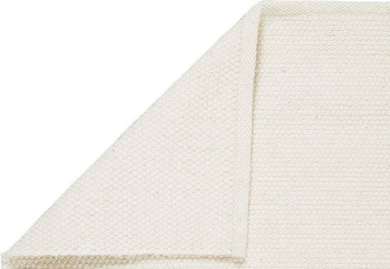 Lifa Living - Wollteppich - Weiß - 160 x 230 cm - 70% Wolle und 30% Baumwolle - Florhöhe 6 mm - Gewebt