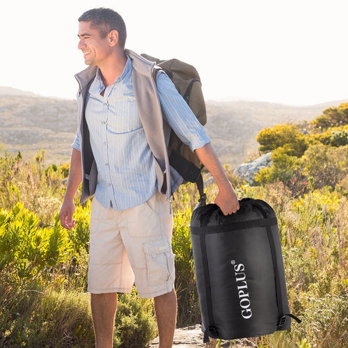 Coast Doppelschlafsack mit 2 Kissen - Doppel - mit Tragetasche - wasserdicht - 220 x 150 cm - Schwarz