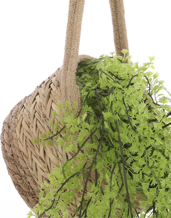 Mica Decorations Anne Hanging Flowerpot - 2er-Set - H20 x Ø25 cm - Seegras - Hellbraun
