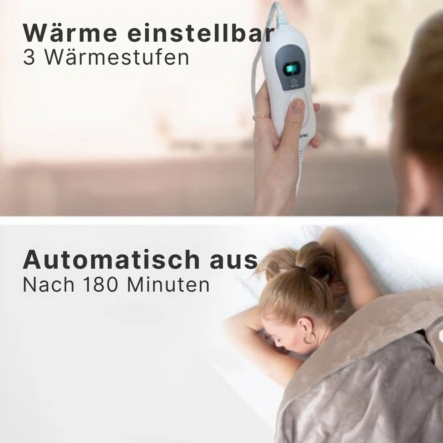 Auronic - Heizdecke - 3 Heizstufen - 160 x 120cm - automatische Abschaltung - Beige/Taupe