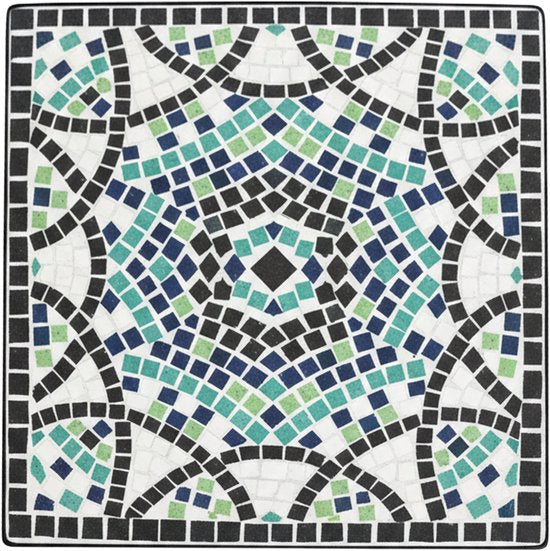 AXI Eline Mosaik-Pflanztisch, quadratisch, mehrfarbig – 3er-Set – Beistelltische – Verschiedene Maße – Mosaik-Optik – Mit Keramikfliesen intarsiert – Für den Innenbereich, den Garten, die Terrasse und den Balkon