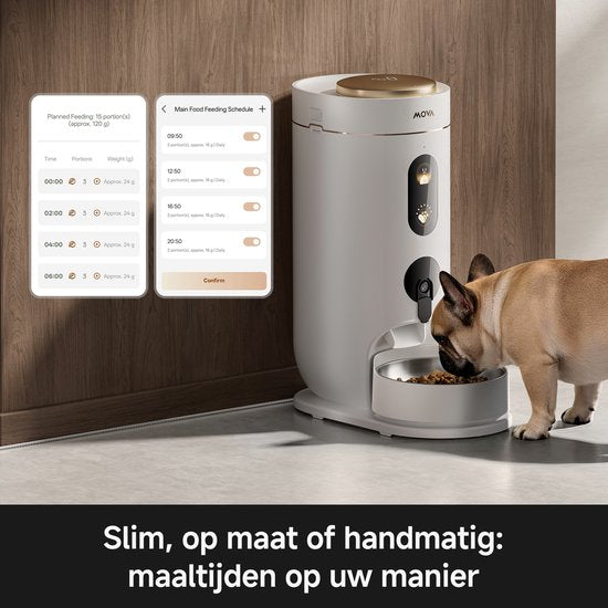 NutriPal 10 Ultra – Intelligenter automatischer Futterautomat für Katzen mit HD-Kamera, Steuerung per App – 4 l – Weiß