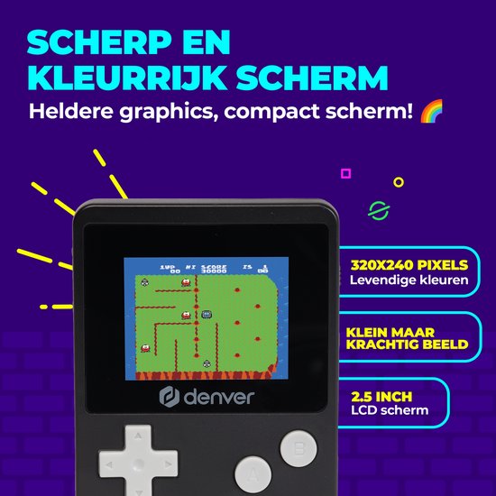 Denver Retro Spielkonsole - 200 Spiele - Spielkonsole für Kinder - GMP290