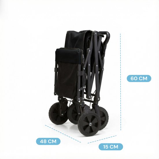 Mr Fold Electric Wagon - XL - Faltbar - 100KG Ladekapazität - 255L - Schwarz