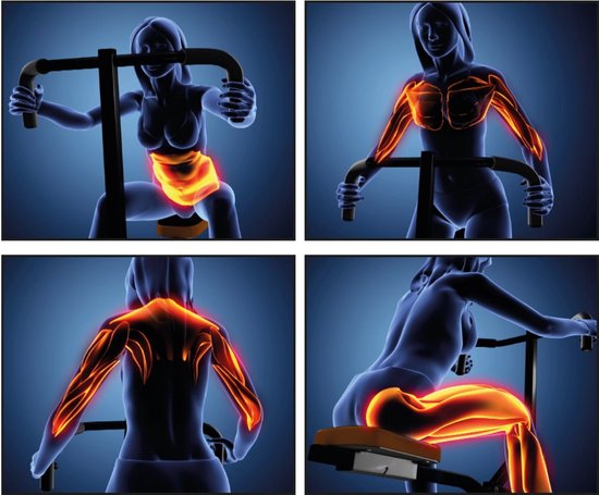 TOTAL Crunch Heimtrainer – Fitnessgerät – Bizeps, Latissimus, Bauch, Schultern, Rücken und Deltamuskeln – leichtes Cardiotraining – Versandhandelsausführung