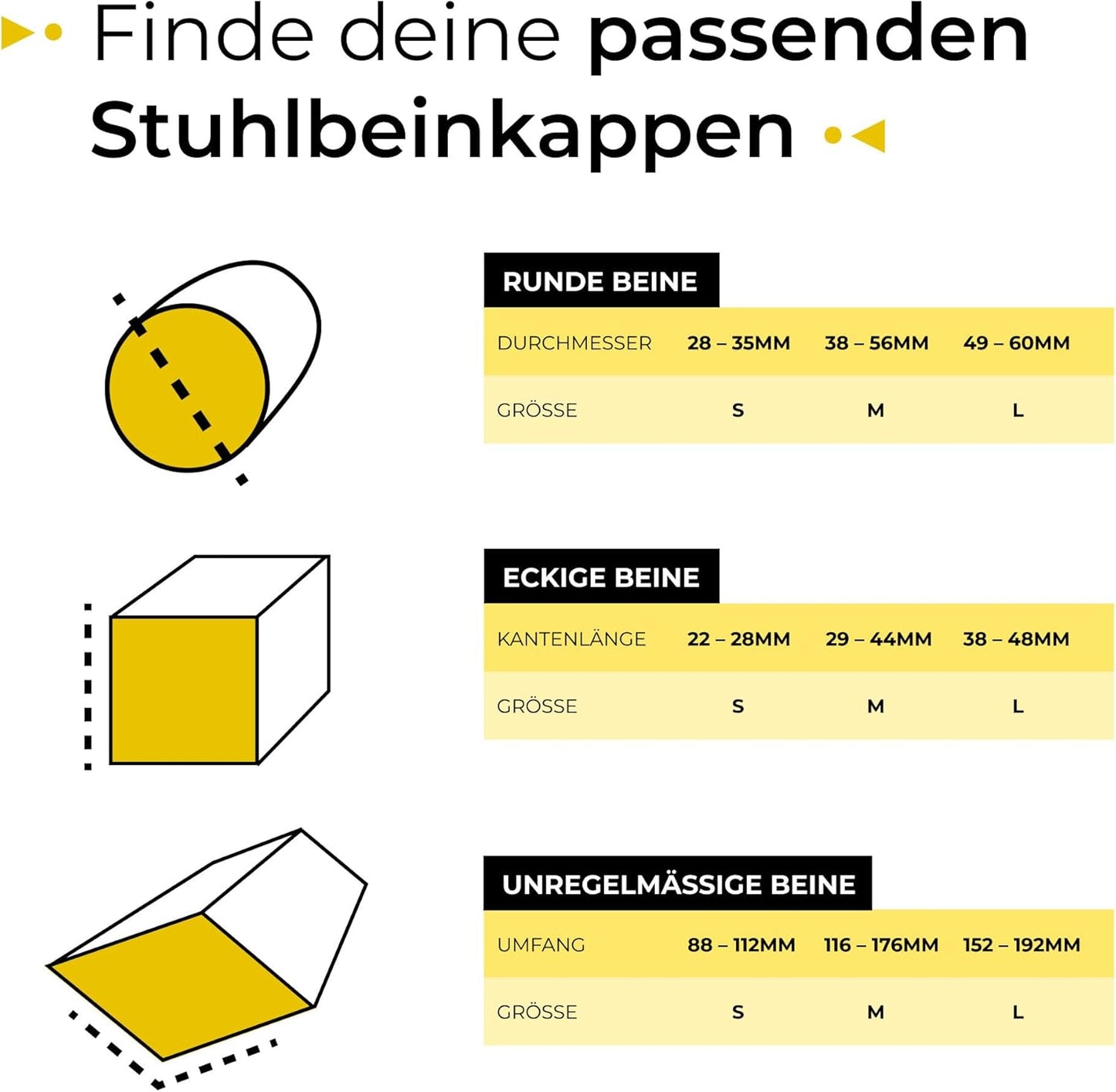 Five Dots - Satz mit 16 Stuhlbeinkappen - Rund